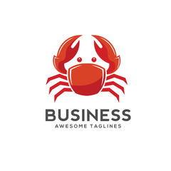  red Crab vector illustration logo style. Seafood Restaurant logo design.simple ocean crab logo vector © krustovin