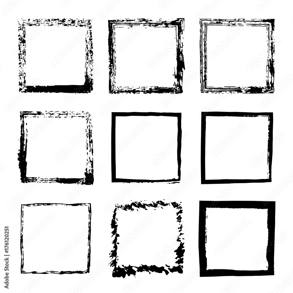 Wall mural vector set of square frames ink 1