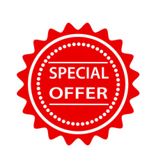 red special offer tag design, stock vector illustration