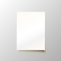 Paper blank cheque on the white background. Vector illustration