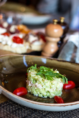 Italian bruschetta and salad