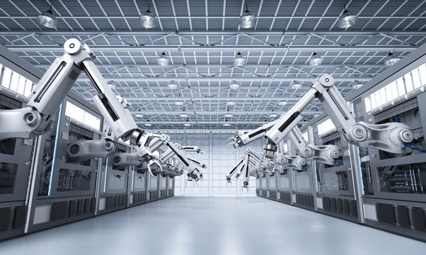 robotic machines with conveyor line