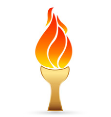 Olympic flame torch, icon vector