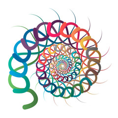 Graphic vector image of a shell of an ancient malyuska. Abstract background, pattern. Isolated object on white background. Multi-color, festive, children's