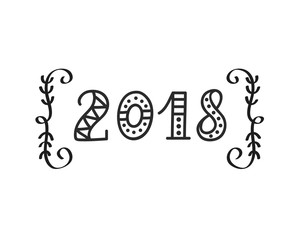 2018 year, hand lettering