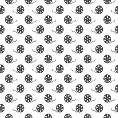 Fototapeta na wymiar Cinema tape and film reel vintage seamless pattern, handdrawn sketch, retro movie and film industry, vector illustration