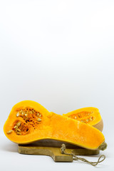 Butternut squash isolated. Pumpkin. White background.