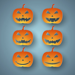 Set of Halloween pumpkins