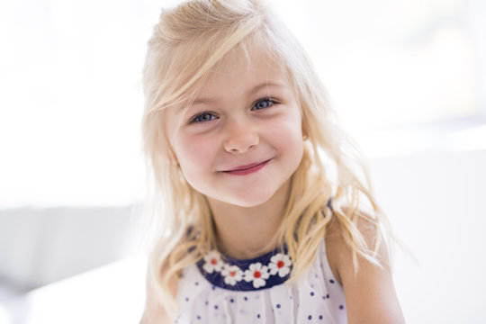 Portrait of beautiful little girl happy smiling