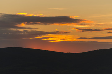 sunset in autumn by Danube
