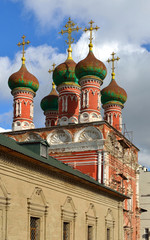 Fototapeta na wymiar Church of Our Lady of Bogolyubovo (1687). Vysokopetrovsky Monastery (High Monastery of St Peter), Moscow