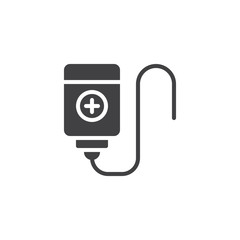 Blood transfusion icon vector, filled flat sign, solid pictogram isolated on white. Symbol, logo illustration.