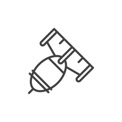 Nuclear bomb line icon, outline vector sign, linear style pictogram isolated on white. Symbol, logo illustration. Editable stroke