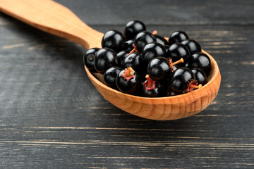 Bird cherry in spoon