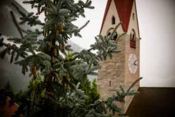 Fototapeta na wymiar Ancient church in a mountain scenario in Sud Tirol #2