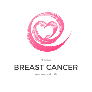 Pink ribbon, breast cancer awareness symbol, vector illustration