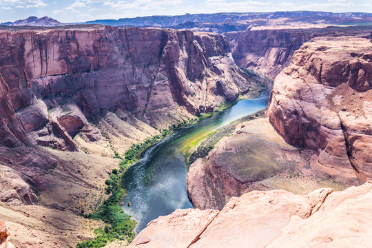 Bend of the Colorado River in Arizona. The rivers and canyons of the USA