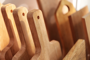 Different wooden boards, closeup