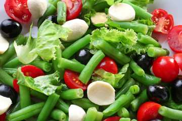 Salad with green beans, closeup
