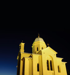Church on thi night in Belgrade, Serbia
