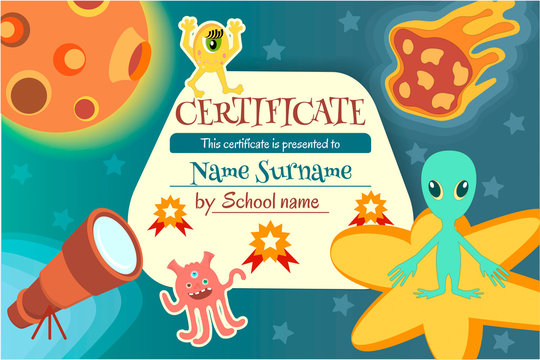 Certificate for a teaching game or a children's competition