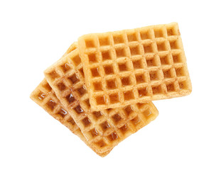 Delicious cinnamon waffles, isolated on white