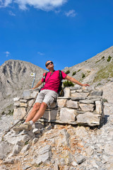 Naklejka premium Respite while climbing Olympus.