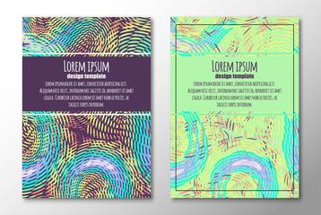 Set of banners with holographic abstract pattern