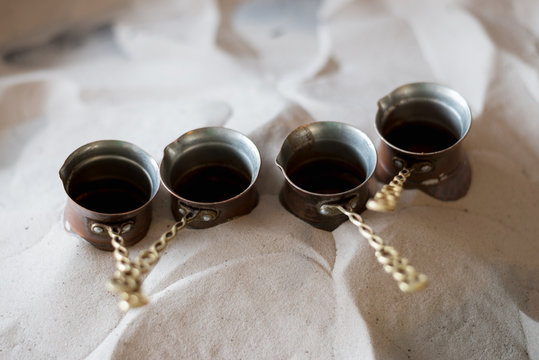 Preparing Turkish coffee