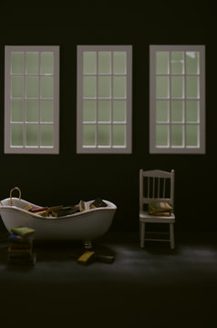 Bathroom under moonlight