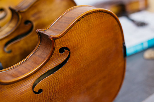 Violin bodies in a luthier shop
