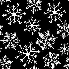 Snowflake simple seamless pattern. Abstract wallpaper, wrapping decoration. Symbol of winter, Merry Christmas holiday, Happy New Year celebration Vector illustration