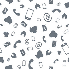 Social media networks. Seamless pattern with social media icons - vector background