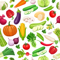 Vegetables seamless pattern.