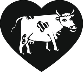 Cow in heart