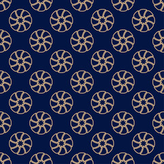 Floral seamless pattern. Golden blue wallpaper background