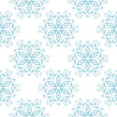 Floral seamless pattern. Blue abstract background