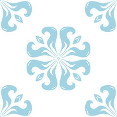 Light blue and white floral seamless pattern