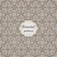 Abstract seamless pattern with floral elements of gold. Decorative ornament for fabric, textile, wrapping paper. Hand drawn background. Islam, Arabic, Indian, ottoman motifs