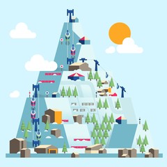 Ski resort illustration