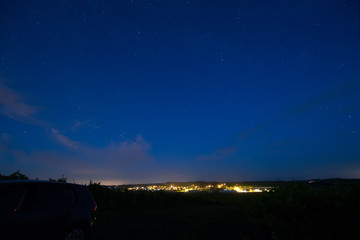 Sky at nightime in rural lanscape