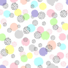 Seamless colorful dotted pattern. Vector abstract background with circles.