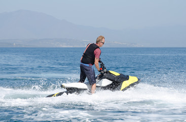Man playing on a jet ski