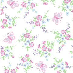 Obraz na płótnie Canvas wallpaper seamless flower pattern