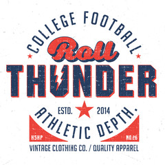 Roll Thunder / College Football - Tee Design For Print 