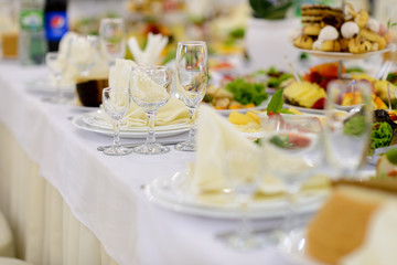 Buffet table, meal