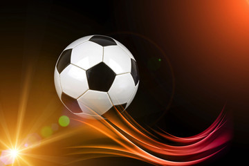 Soccer ball with stadium lights 