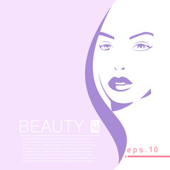 Beauty woman face art vector illustration beckground