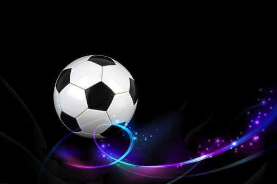 Soccer ball on black background