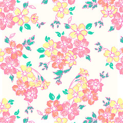 Fototapeta na wymiar wallpaper seamless flower pattern